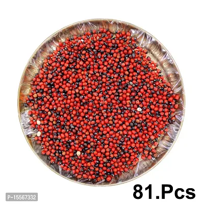 Om BhariPuri Natural Original Lal Chirmi Gunja Beads Chirmi Ke Beez Chanothi Seads Red Gumchi Gunjari Gunja Beej Gunja Lal Seeds Chanoti Seeds (Pack of:- 81 Pcs)-thumb4