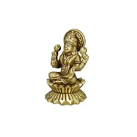 Om BhariPuri Brass Lakshmi Idol Laxmi Statue Lakshmi MATA Murti (H x W x L:- 3 x 2 x 2 Inch)-thumb4