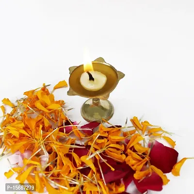 Om BhariPuri Brass Traditional Handcrafted Deepak Diya Oil Lamp for Home Temple Puja Articles Decor Gifts (Diameter:- 6 cm, Pack of 3)-thumb3