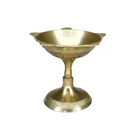 Om BhariPuri Brass Deepak/Diya Oil Lamp for Aarti Home Temple Puja Articles Decor Diwali/Durga Pooja Navratri Gifts (Diameter:- 6 cm, Pack of 9)-thumb1