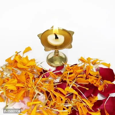 Om BhariPuri Brass Traditional Handcrafted Deepak Diya Oil Lamp for Home Temple Puja Articles Decor Gifts (Diameter:- 6 cm, Pack of 11)-thumb5