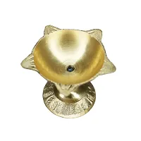 Om BhariPuri Brass Traditional Handcrafted Deepak Diya Oil Lamp for Home Temple Puja Articles Decor Gifts (Diameter:- 5 cm, Set of 9)-thumb1