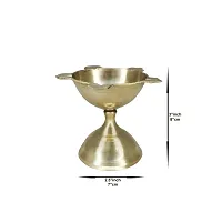 Om BhariPuri Brass Deepak/Diya Oil Lamp for Aarti Home Temple Puja Articles Decor Diwali/Durga Pooja Navratri Gifts (Diameter:- 7 cm, Set of 5)-thumb1