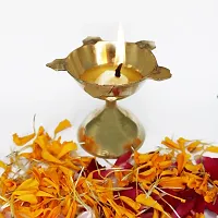 Om BhariPuri Brass Deepak/Diya Oil Lamp for Aarti Home Temple Puja Articles Decor Diwali/Durga Pooja Navratri Gifts (Diameter:- 7 cm, Set of 5)-thumb4