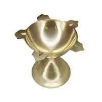 Om BhariPuri Brass Deepak/Diya Oil Lamp for Aarti Home Temple Puja Articles Decor Diwali/Durga Pooja Navratri Gifts (Diameter:- 7 cm, Set of 5)-thumb2