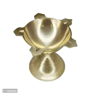 Om BhariPuri Brass Deepak/Diya Oil Lamp for Aarti Home Temple Puja Articles Decor Diwali/Durga Pooja Navratri Gifts (Diameter:- 7 cm, Set of 5)-thumb3