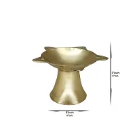 Om BhariPuri Brass Deepak/Diya Oil Lamp for Aarti Home Temple Puja Articles Decor Diwali/Durga Pooja Navratri Gifts (Diameter:- 8 cm, Set of 7)-thumb1