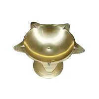 Om BhariPuri Brass Deepak/Diya Oil Lamp for Aarti Home Temple Puja Articles Decor Diwali/Durga Pooja Navratri Gifts (Diameter:- 8 cm, Set of 7)-thumb2