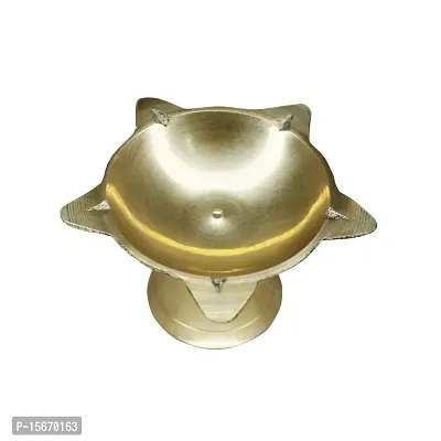 Om BhariPuri Brass Deepak/Diya Oil Lamp for Aarti Home Temple Puja Articles Decor Diwali/Durga Pooja Navratri Gifts (Diameter:- 8 cm, Set of 7)-thumb3