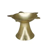 Om BhariPuri Brass Traditional Handcrafted Deepak Diya Oil Lamp for Home Temple Puja Articles Decor Gifts (Diameter:- 8 cm, Set of 3)-thumb2