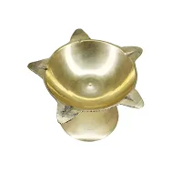 Om BhariPuri Brass Deepak/Diya Oil Lamp for Aarti Home Temple Puja Articles Decor Diwali/Durga Pooja Navratri Gifts (Diameter:- 8 cm, Set of 5)-thumb2