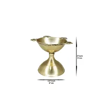 Om BhariPuri Brass Deepak/Diya Oil Lamp for Aarti Home Temple Puja Articles Decor Diwali/Durga Pooja Navratri Gifts (Diameter:- 6 cm, Set of 5)-thumb1