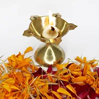 Om BhariPuri Brass Traditional Handcrafted Deepak Diya Oil Lamp for Home Temple Puja Articles Decor Gifts (Diameter:- 6 cm, Set of 7)-thumb3