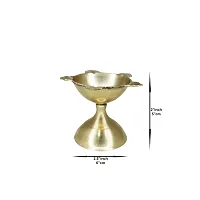 Om BhariPuri Brass Deepak/Diya Oil Lamp for Aarti Home Temple Puja Articles Decor Diwali/Durga Pooja Navratri Gifts (Diameter:- 6 cm, Set of 9)-thumb1