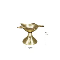 Om BhariPuri Brass Traditional Handcrafted Deepak Diya Oil Lamp for Home Temple Puja Articles Decor Gifts (Diameter:- 7 cm, Set of 5)-thumb1