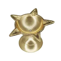 Om BhariPuri Brass Traditional Handcrafted Deepak Diya Oil Lamp for Home Temple Puja Articles Decor Gifts (Diameter:- 7 cm, Set of 5)-thumb4