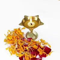 Om BhariPuri Brass Diya Oil Lamp for Aarti Home Temple Puja Articles Decor Diwali/Durga Pooja Navratri Gifts (Wight:- 0.035 kg)-thumb2