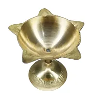 Om BhariPuri Brass Diya Oil Lamp for Aarti Home Temple Puja Articles Decor Diwali/Durga Pooja Navratri Gifts (Wight:- 0.035 kg)-thumb3