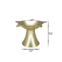 Om BhariPuri Brass Traditional Handcrafted Deepak Diya Oil Lamp for Home Temple Puja Articles Decor Gifts (Wight:- 0.050 kg)-thumb1