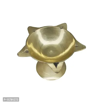 Om BhariPuri Brass Traditional Handcrafted Deepak Diya Oil Lamp for Home Temple Puja Articles Decor Gifts (Wight:- 0.050 kg)-thumb5