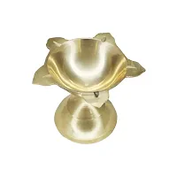 Om BhariPuri Brass Diya Oil Lamp for Aarti Home Temple Puja Articles Decor Diwali/Durga Pooja Navratri Gifts (Wight:- 0.034 kg)-thumb3