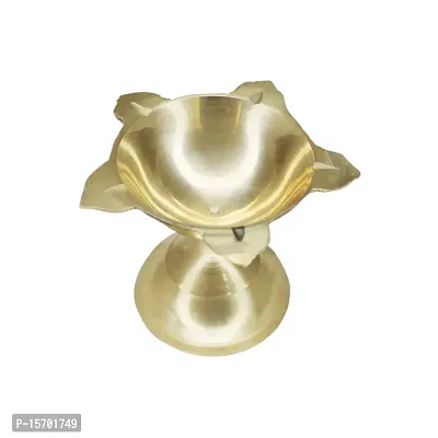 Om BhariPuri Brass Diya Oil Lamp for Aarti Home Temple Puja Articles Decor Diwali/Durga Pooja Navratri Gifts (Wight:- 0.034 kg)-thumb4