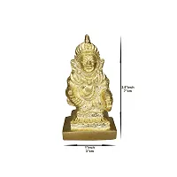 Om BhariPuri Brass Kuber Murti Lord of Treasure Wealth Maharaj Kuber Statue for Tijori Locker Money Safe Kubera Idol for Maha Dosh Nivaran Prosperity Home Decor 4 4 0.5 2.5 x 1.5 x 1 inch-thumb1