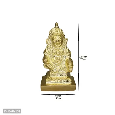 Om BhariPuri Brass Kuber Murti Lord of Treasure Wealth Maharaj Kuber Statue for Tijori Locker Money Safe Kubera Idol for Maha Dosh Nivaran Prosperity Home Decor 4 4 0.5 2.5 x 1.5 x 1 inch-thumb2