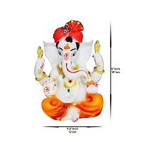 Om BhariPuri Marble Ganesh Idol for Pooja Room Ganesha Statue for Home Decor Ganpati Idol for Success and Luck Diwali Gifts Ganesh Murti for Home Temple Puja (H x W:- 6 x 4.5 inch)-thumb1