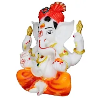 Om BhariPuri Marble Ganesh Idol for Pooja Room Ganesha Statue for Home Decor Ganpati Idol for Success and Luck Diwali Gifts Ganesh Murti for Home Temple Puja (H x W:- 6 x 4.5 inch)-thumb2