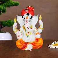 Om BhariPuri Marble Ganesh Idol for Pooja Room Ganesha Statue for Home Decor Ganpati Idol for Success and Luck Diwali Gifts Ganesh Murti for Home Temple Puja (H x W:- 6 x 4.5 inch)-thumb3