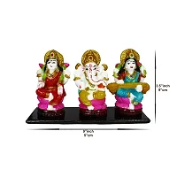 Om BhariPuri Marble Lakshmi Ganesh Saraswati Murti Laxmi Ganesha Sarda MATA Statue for Home Puja Temple, Diwali Pooja Idol (H x W :- 3.5 x 9 inch)-thumb3