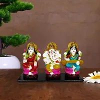 Om BhariPuri Marble Lakshmi Ganesh Saraswati Murti Laxmi Ganesha Sarda MATA Statue for Home Puja Temple, Diwali Pooja Idol (H x W :- 3.5 x 9 inch)-thumb4