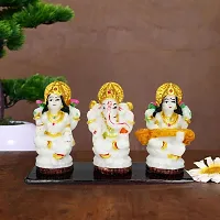 Om BhariPuri Marble Lakshmi Ganesh Saraswati Murti Laxmi Ganesha Sarda MATA Statue for Home Puja Temple, Diwali Pooja Idol (H x W x L:- 9 x 15 x 5 cm)-thumb4