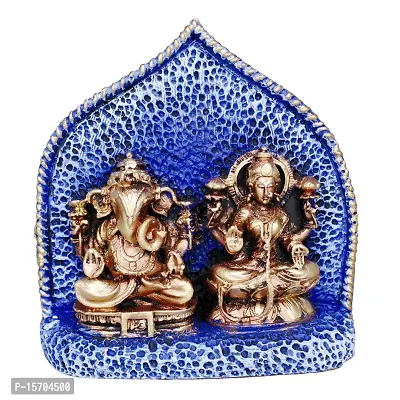 Om BhariPuri Marble Ganesh Laxmi Statue for Home Diwali Puja Temple Room Ganesha Lakshmi Murti for Pooja Ganeshji Laxmiji Idol for Gifts (H x W:- 5 x 5 Inch)