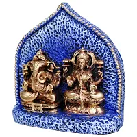 Om BhariPuri Marble Ganesh Laxmi Statue for Home Diwali Puja Temple Room Ganesha Lakshmi Murti for Pooja Ganeshji Laxmiji Idol for Gifts (H x W:- 5 x 5 Inch)-thumb3