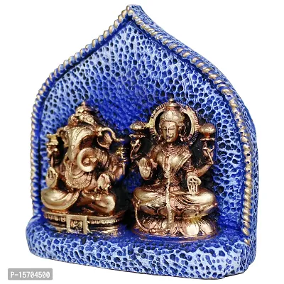 Om BhariPuri Marble Ganesh Laxmi Statue for Home Diwali Puja Temple Room Ganesha Lakshmi Murti for Pooja Ganeshji Laxmiji Idol for Gifts (H x W:- 5 x 5 Inch)-thumb4