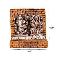 Om BhariPuri Marble Ganesh Laxmi Statue for Home Diwali Puja Temple Room Ganesha Lakshmi Murti for Pooja Ganeshji Laxmiji Idol for Gifts (H x W:- 4.5 x 5 Inch)-thumb1