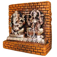 Om BhariPuri Marble Ganesh Laxmi Statue for Home Diwali Puja Temple Room Ganesha Lakshmi Murti for Pooja Ganeshji Laxmiji Idol for Gifts (H x W:- 4.5 x 5 Inch)-thumb3