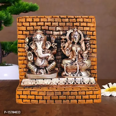 Om BhariPuri Marble Ganesh Laxmi Statue for Home Diwali Puja Temple Room Ganesha Lakshmi Murti for Pooja Ganeshji Laxmiji Idol for Gifts (H x W:- 4.5 x 5 Inch)-thumb5