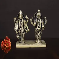 Om BhariPuri Brass Vishnu Lakshmi Brass Idol Lord Vishnu/Laxmi Narayan Standing Murti - Handmade Statue Lakshmi/Laxmi Narayan Idol/Murti/Statue (Height :- 3 Inch)-thumb2