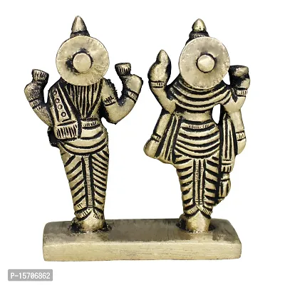 Om BhariPuri Brass Vishnu Lakshmi Brass Idol Lord Vishnu/Laxmi Narayan Standing Murti - Handmade Statue Lakshmi/Laxmi Narayan Idol/Murti/Statue (Height :- 3 Inch)-thumb4