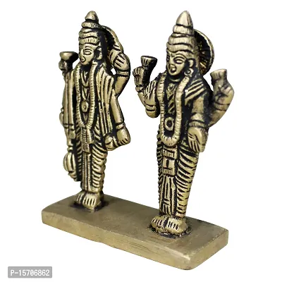 Om BhariPuri Brass Vishnu Lakshmi Brass Idol Lord Vishnu/Laxmi Narayan Standing Murti - Handmade Statue Lakshmi/Laxmi Narayan Idol/Murti/Statue (Height :- 3 Inch)-thumb5