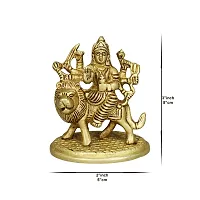 Om BhariPuri Brass Durga/Ambe Maa/Vaishno Devi/Sherawali/MATA Rani Murti for Home Puja/Pooja Temple (H x L x W :- 3 x 2.5 x 2)-thumb1