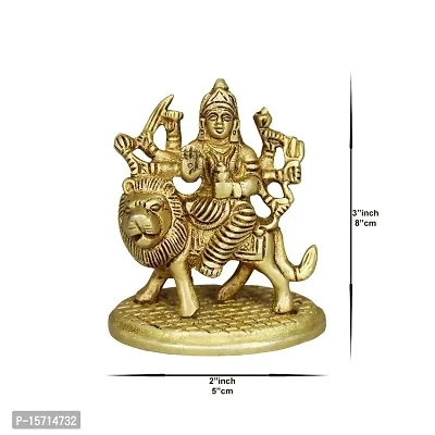 Om BhariPuri Brass Durga/Ambe Maa/Vaishno Devi/Sherawali/MATA Rani Murti for Home Puja/Pooja Temple (H x L x W :- 3 x 2.5 x 2)-thumb2