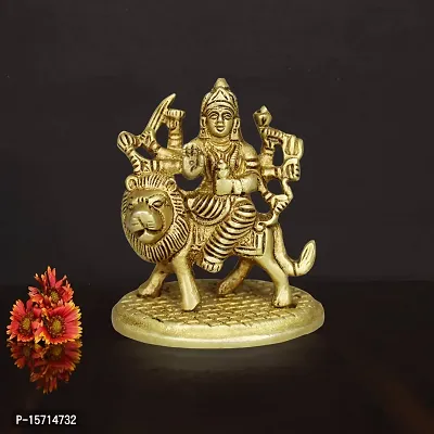 Om BhariPuri Brass Durga/Ambe Maa/Vaishno Devi/Sherawali/MATA Rani Murti for Home Puja/Pooja Temple (H x L x W :- 3 x 2.5 x 2)-thumb3