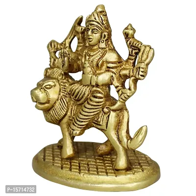 Om BhariPuri Brass Durga/Ambe Maa/Vaishno Devi/Sherawali/MATA Rani Murti for Home Puja/Pooja Temple (H x L x W :- 3 x 2.5 x 2)-thumb4