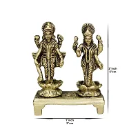 Om BhariPuri Brass Vishnu Lakshmi Brass Idol Lord Vishnu/Laxmi Narayan Standing Murti - Handmade Statue Lakshmi/Laxmi Narayan Idol/Murti/Statue (H x L x W:- 3 x 2.5 x 1 Inch)-thumb4