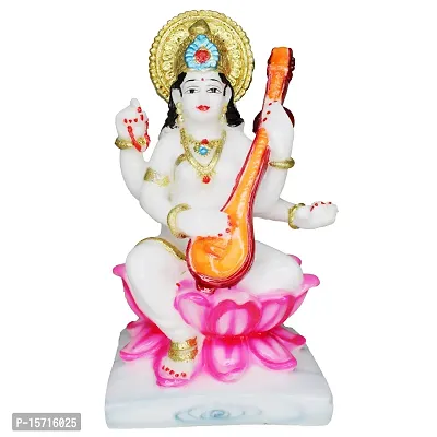 Om BhariPuri Saraswati Devi Idol Saraswati Maa Statue Saraswati MATA Murti Study Room (8 in)