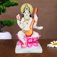 Om BhariPuri Saraswati Devi Idol Saraswati Maa Statue Saraswati MATA Murti Study Room (8 in)-thumb3